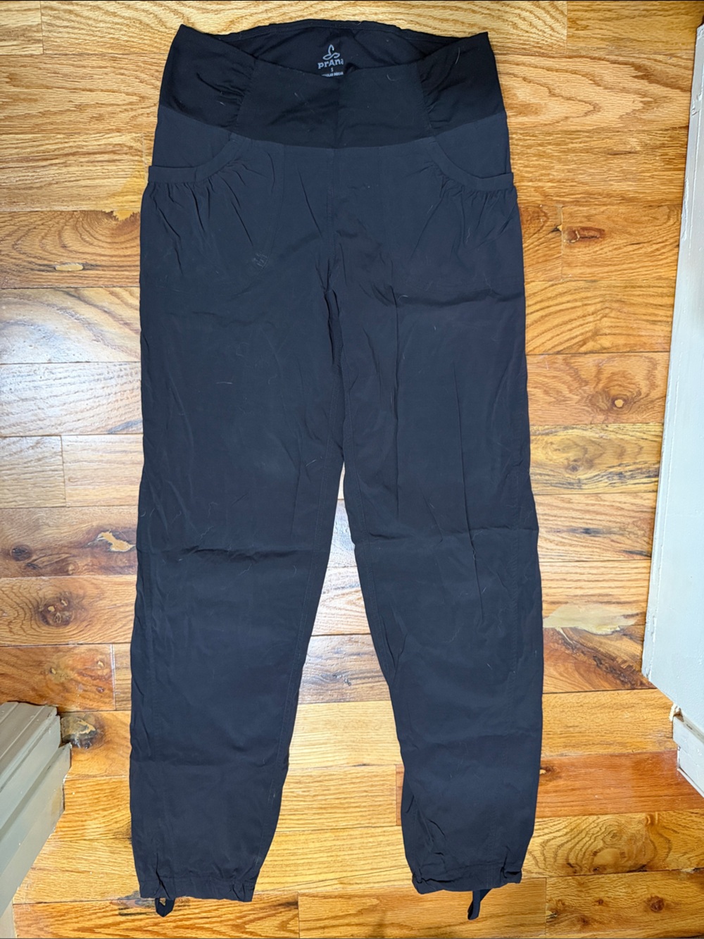 Prana Black Pants with Drawstring cuffs